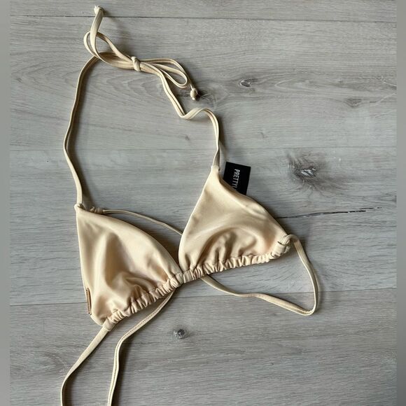 Pretty Little Things Cream Mix & Match Triangle Bikini Top Size 6 NWT in packag - Picture 4 of 7